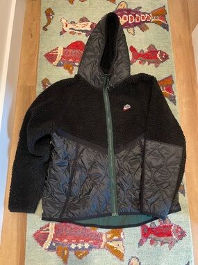 Nike NSW Heritage Insulated Sherpa Patchwork Hooded Jacket